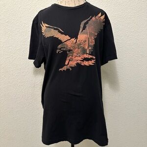 American Eagle Outfitters Black Tee with Orange Graphic